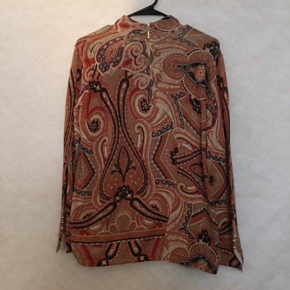 Chico’s Paisley Print Long Sleeve Top - Picture 2 of 8